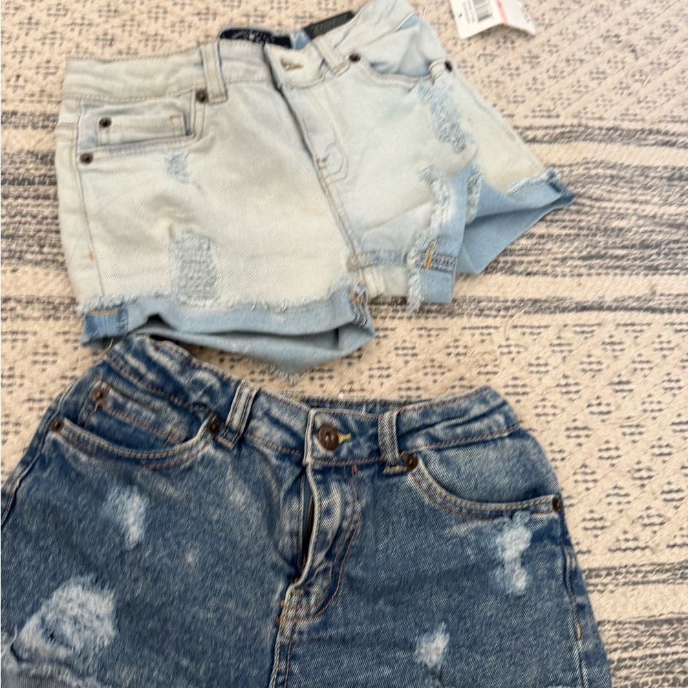 Lucky Brand Kids Light and Dark Blue Denim Shorts